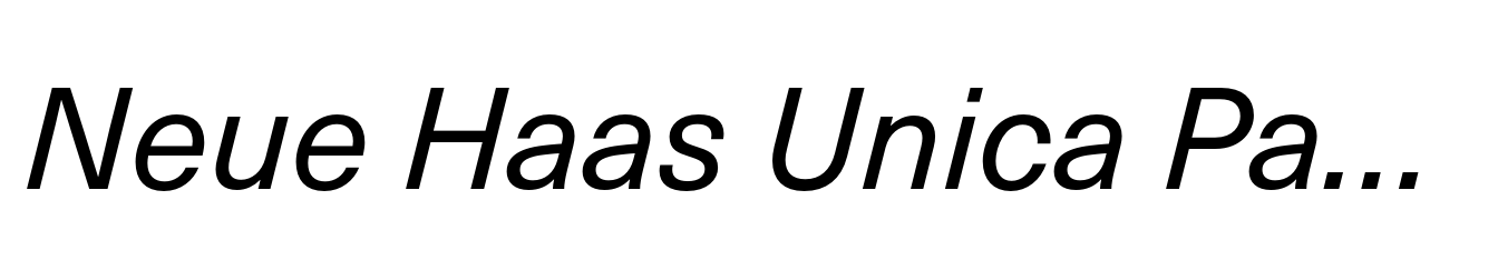 Neue Haas Unica Paneuropean Italic